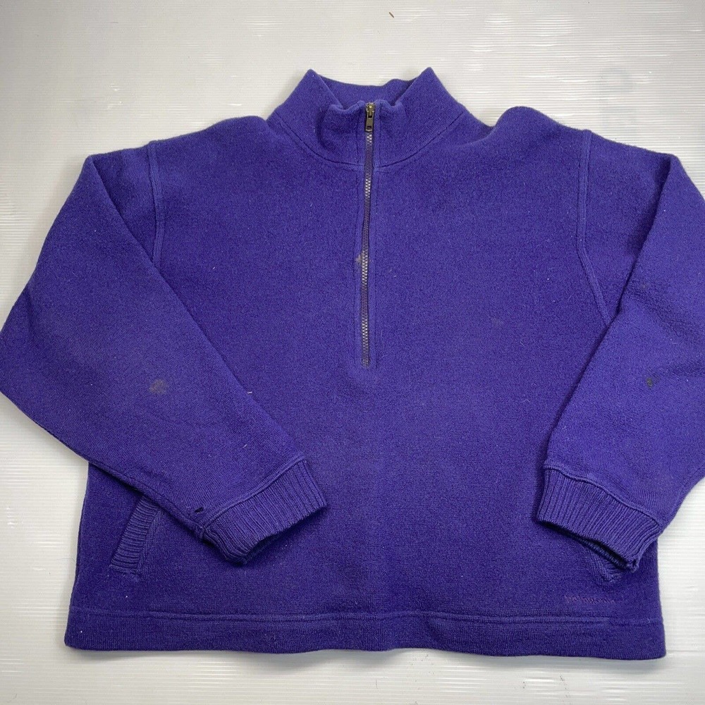 Patagonia Vintage 1/2 Zip Neck Purple Wool Pullover Sweater Jacket Men's M